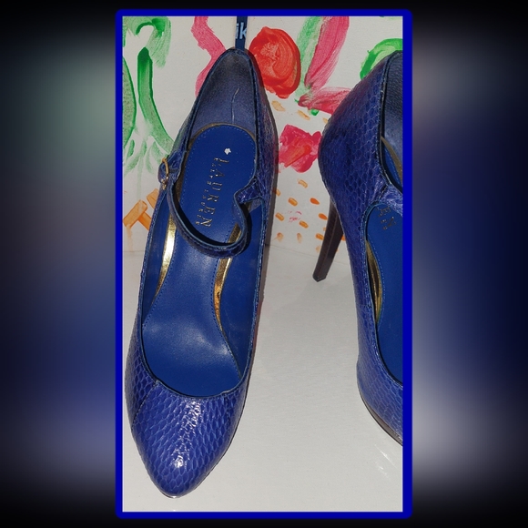 Lauren Ralph Lauren Stilettos Heels Colbat Blue Sz 10 - Picture 8 of 9
